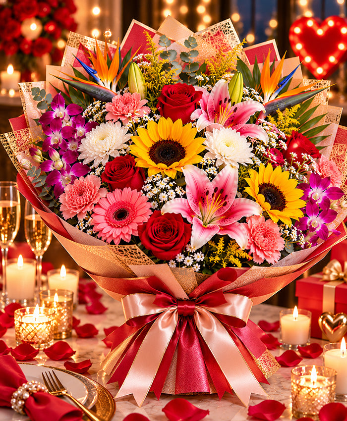 Grand Mixed Flower Arrangement – 20 Flowers