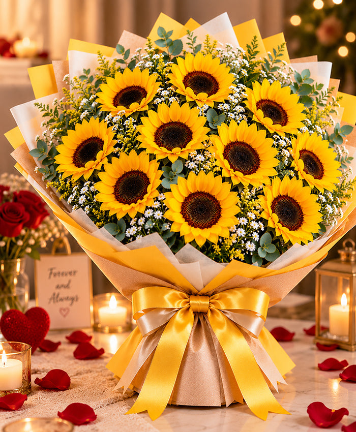 Grand Sunflower Bouquet – 12 Sunflowers