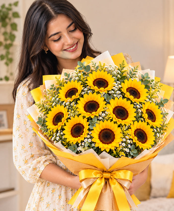 Grand Sunflower Bouquet – 12 Sunflowers