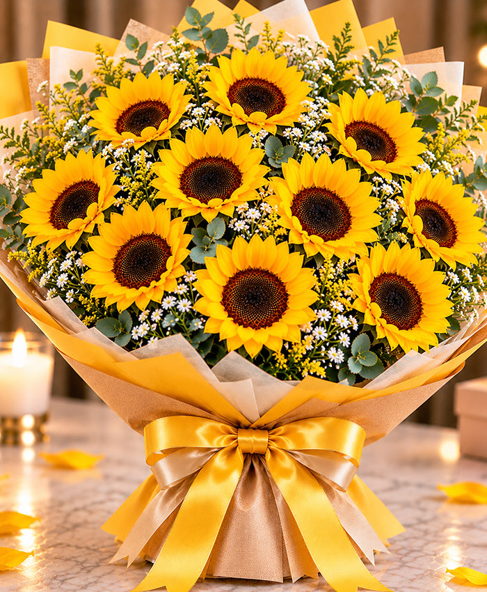 Grand Sunflower Bouquet – 12 Sunflowers