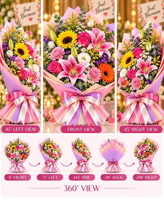 Just Because Colorful Bouquet – 10 Mixed Flowers
