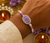 Lavender Pearl Butterfly Designer Rakhi