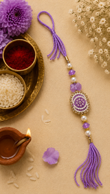 Lavender Pearl Butterfly Designer Rakhi