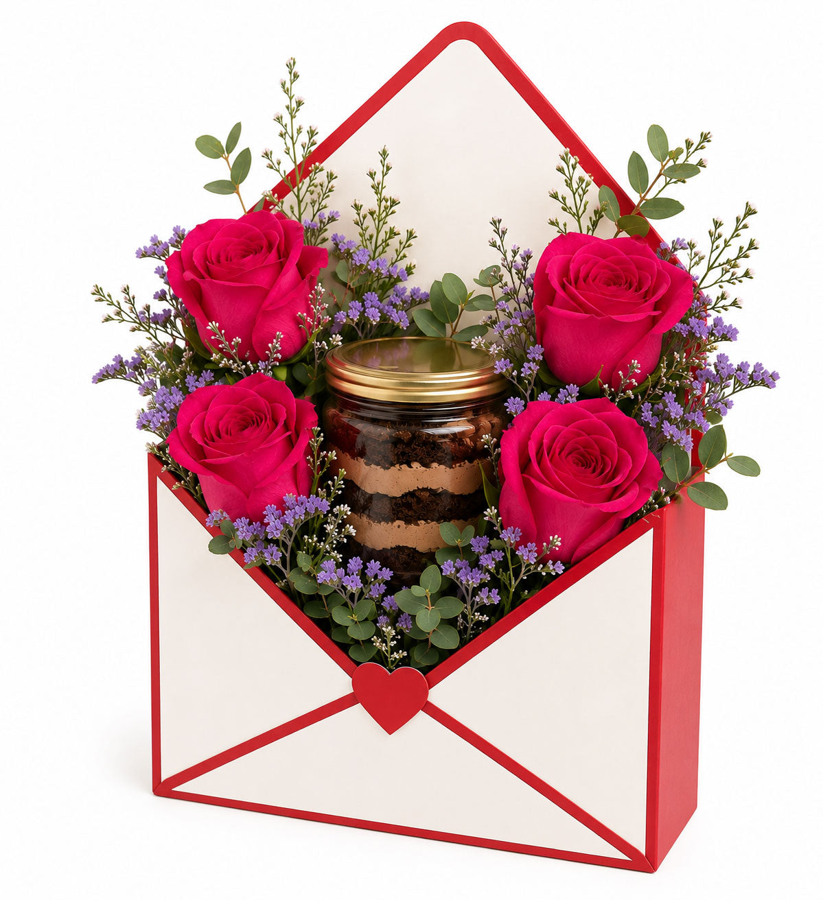 Love Letter Blooms N Choco Jar Cake