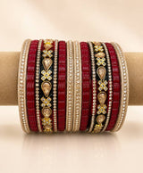 Maroon Royale Embellished Lac Bangle Set