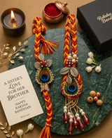 Mayur Raj Peacock Feather Rakhi Set