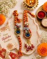Mayur Raj Peacock Feather Rakhi Set