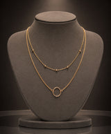 Minimalist Double-Layer Oval Ring Necklace for Women