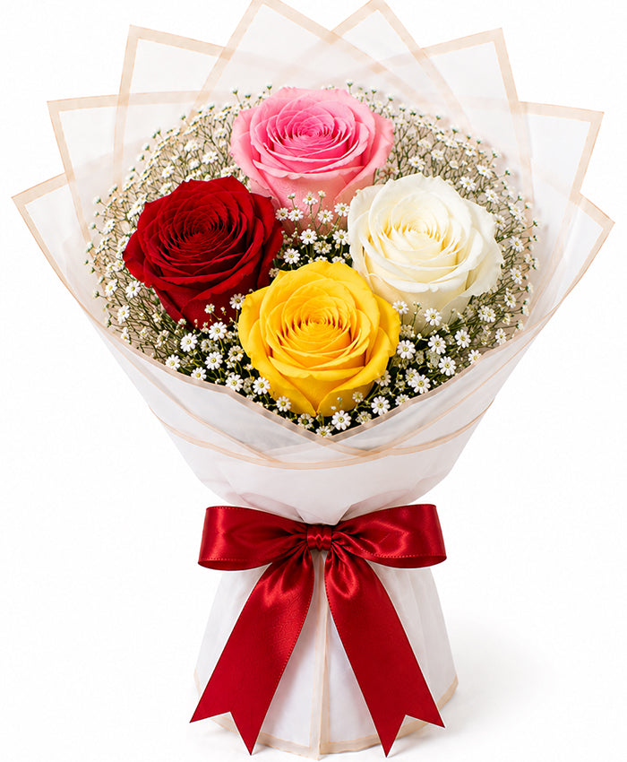 4 Mixed Rose Bouquet