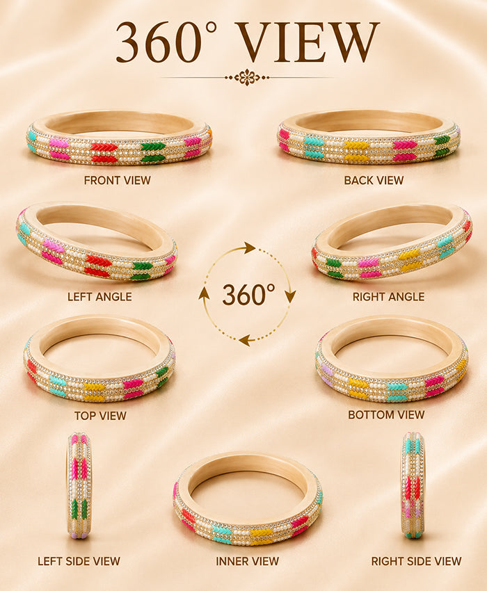 Multicolor Chevron Embellished Designer Bangle