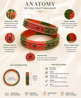 Multicolor Embellished Enamel Lac Bangle Set