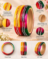 Multicolor Rhinestone Festive Lac Bangle Set
