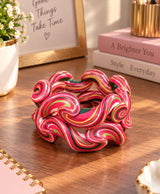 Multicolor Swirl Sculptural Designer Lac Bangles