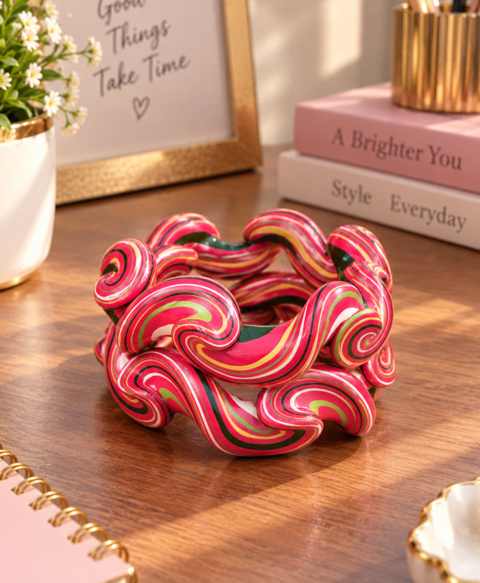 Multicolor Swirl Sculptural Designer Lac Bangles