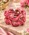 Multicolor Swirl Sculptural Designer Lac Bangles