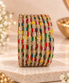 Multicolour Crystal Line Chudi Set