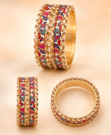 Multicolour Paisley Crystal Bangles