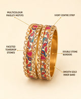 Multicolour Paisley Crystal Bangles