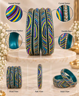 Neelam Multicolour Wave Lac Bangle Set