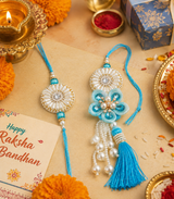 Neelanjali Pearl Bloom Designer Rakhi Set