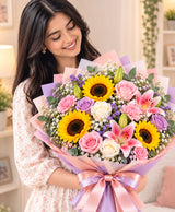 Pastel Mixed Flower Bouquet – 12 Flowers