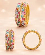 Pastel Multicolour Floral Beaded Bangles