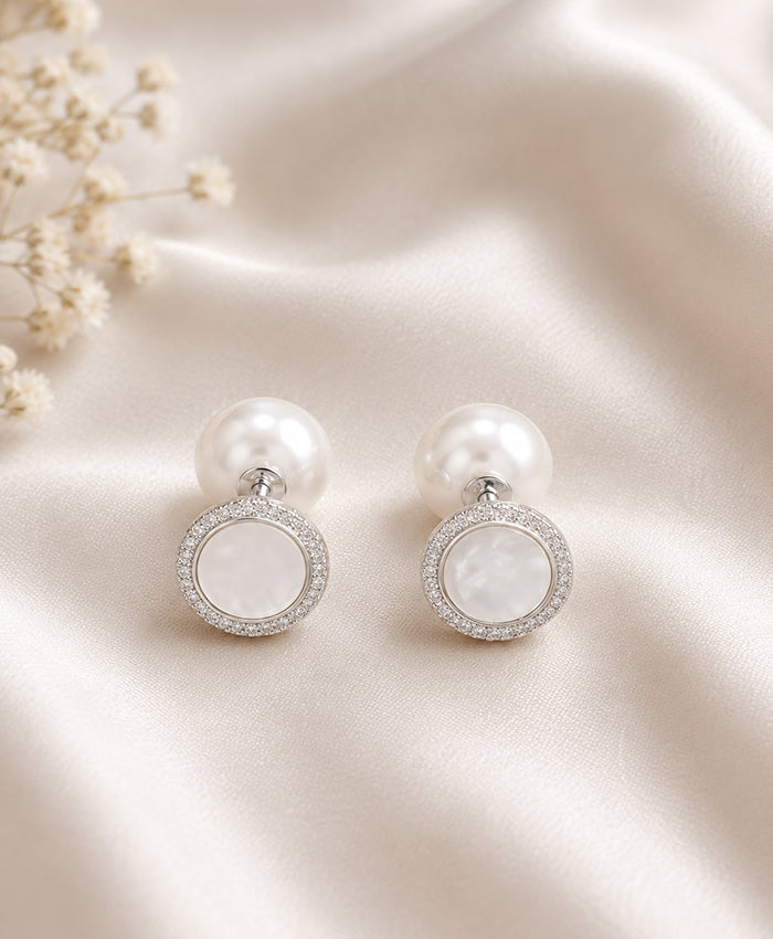 Pearl Halo Mother-of-Pearl Stud Earrings
