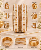 Pearl Royale Gold Embellished Bangle Set