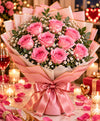 Pink Rose Bouquet – 12 Pink Roses