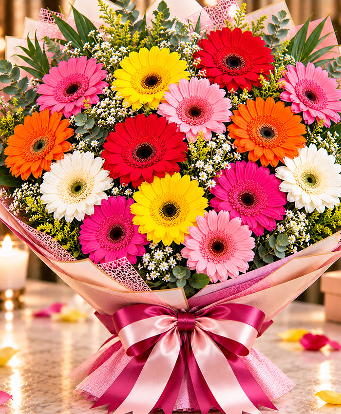Premium Gerbera Arrangement – 15 Gerberas