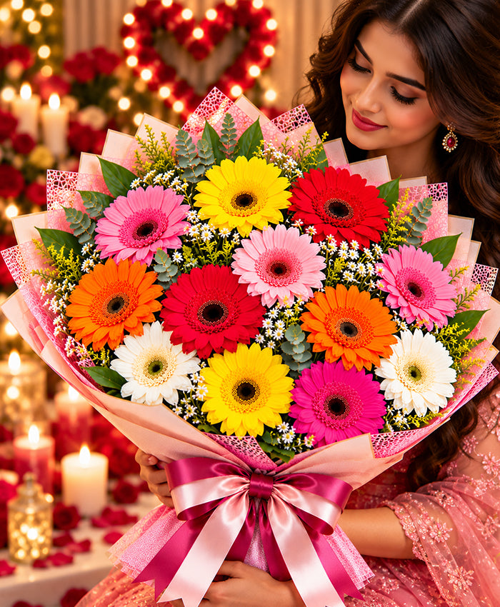 Premium Gerbera Arrangement – 15 Gerberas