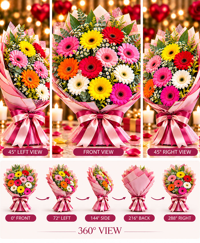 Premium Gerbera Arrangement – 15 Gerberas