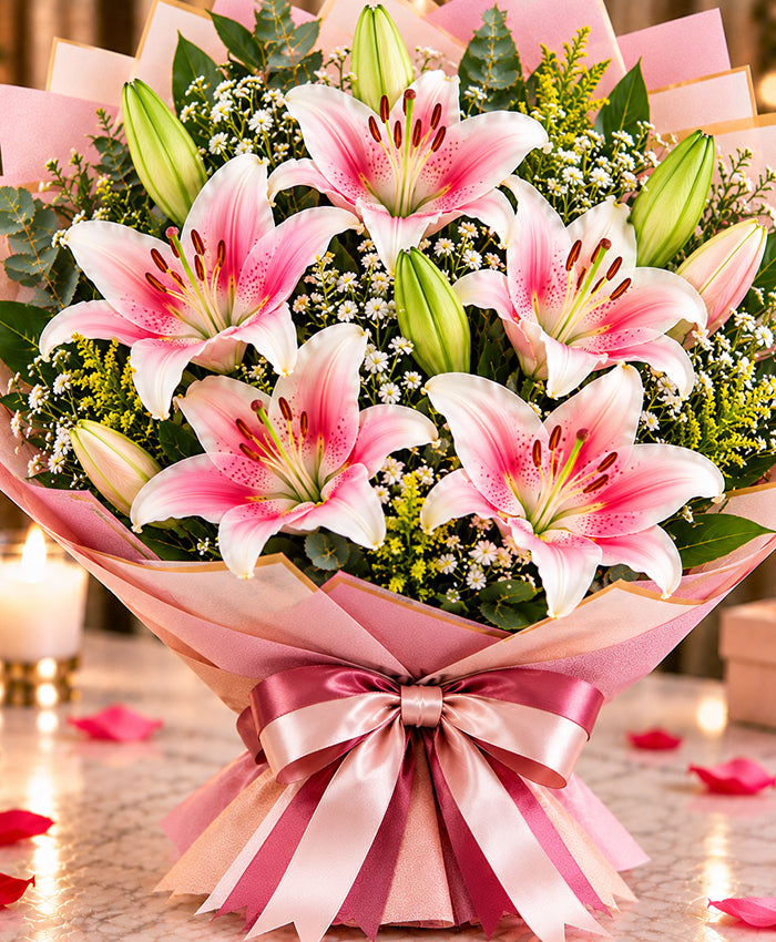 Premium Lily Bouquet – 7 Lilies