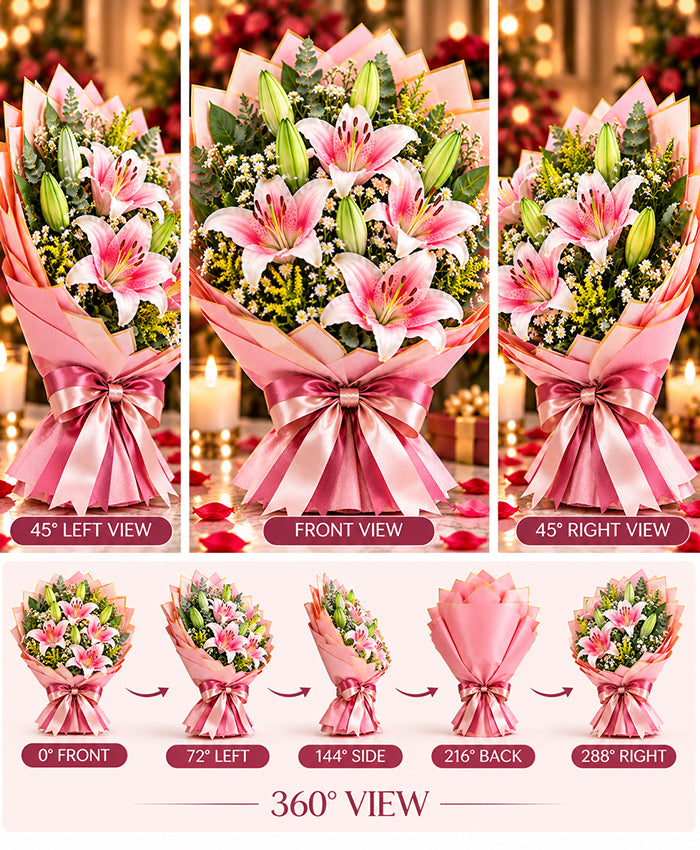 Premium Lily Bouquet – 7 Lilies
