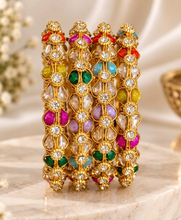 Rajshahi Multicolour Gemstone Bangle Set