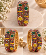 Rangoli Floral Beaded Bangle Set