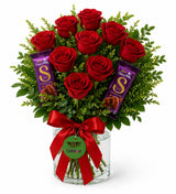 Red Roses Vase & Dairy Milk Silk Delight