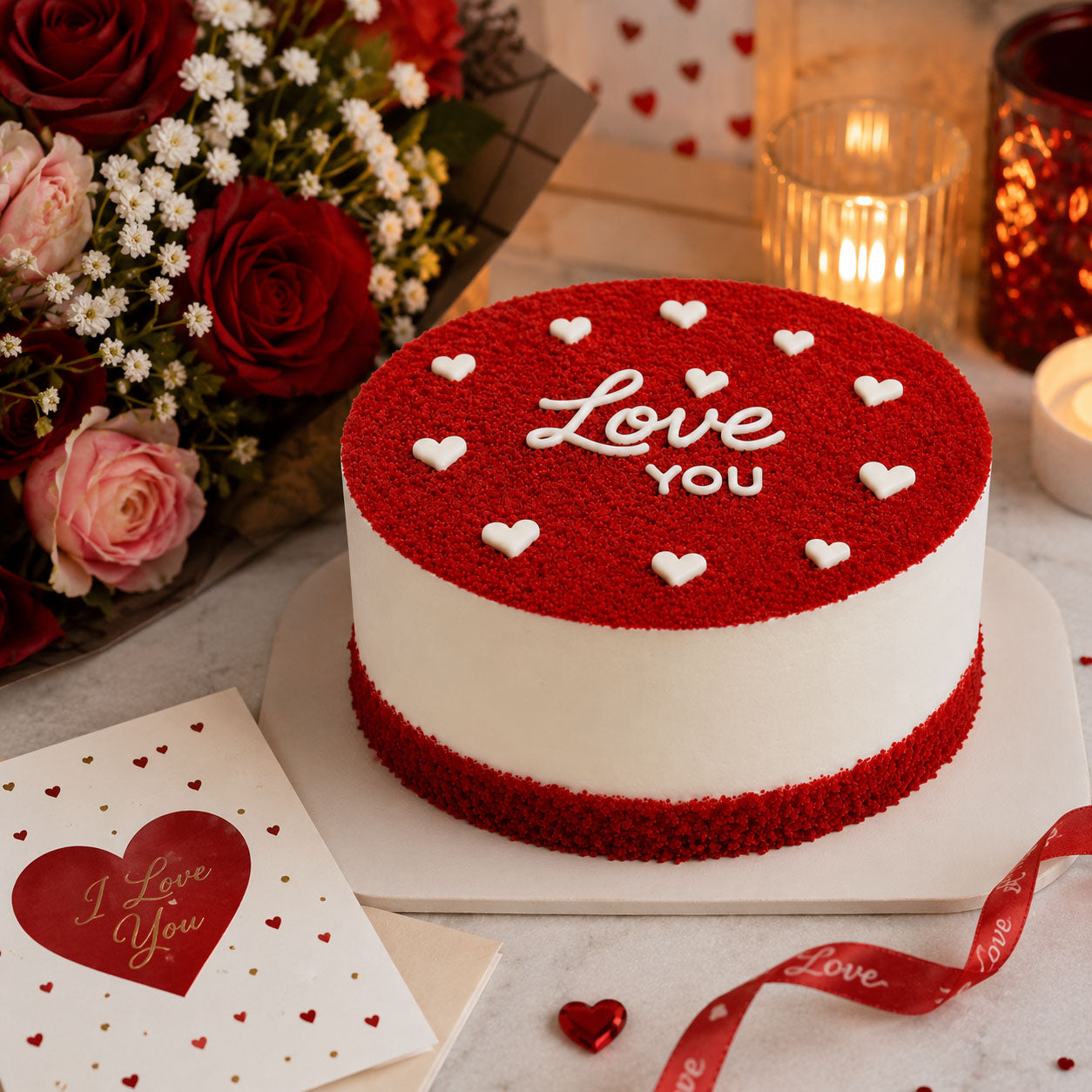 Red Velvet Romantic Bento Cake