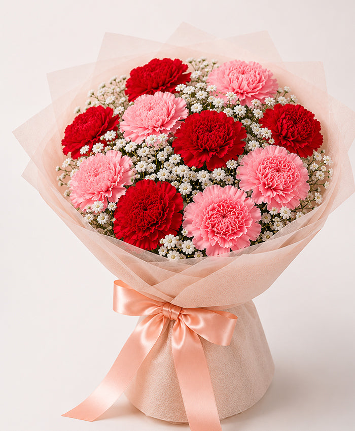 Red & Pink Carnation Bouquet