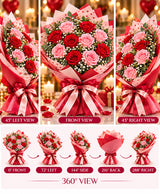 Red & Pink Love Bouquet – 6 Red + 6 Pink Roses