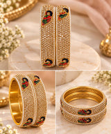 Regal Peacock Sparkle Bangle Set