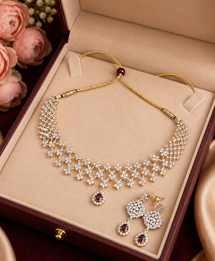 Rosé Lattice Bloom Jewellery Set