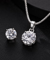 Round Solitaire Crystal Necklace