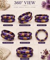 Royal Purple & Antique Gold Statement Lac Bangles Set