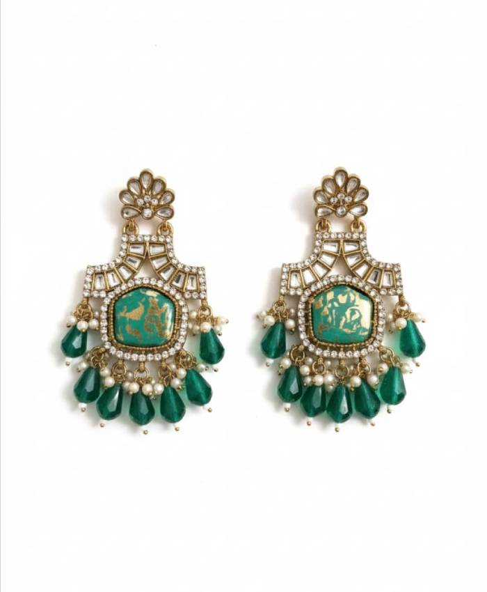 Royal Emerald Green Drop Earrings