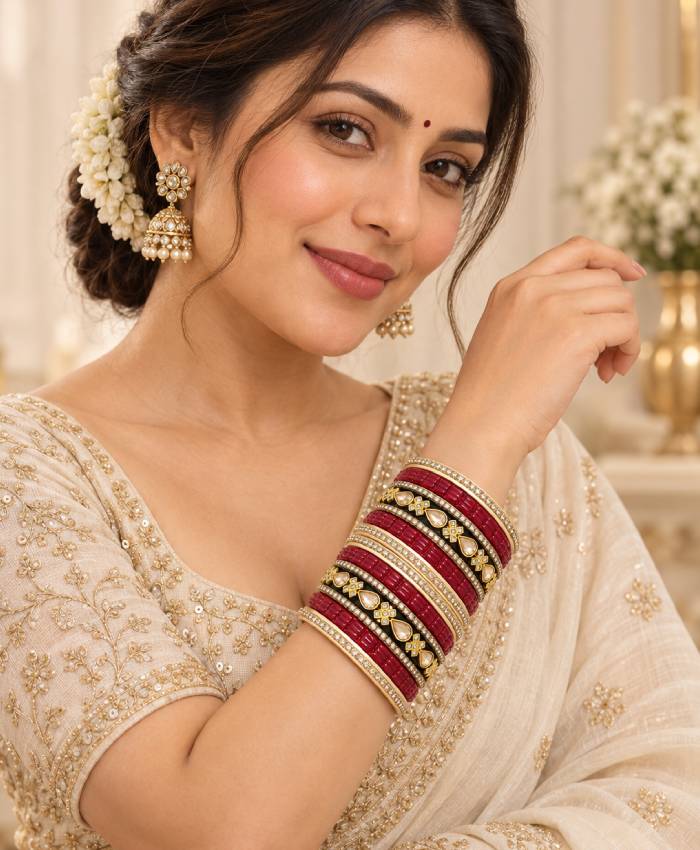 Ruby Ember Lac Bangle Set