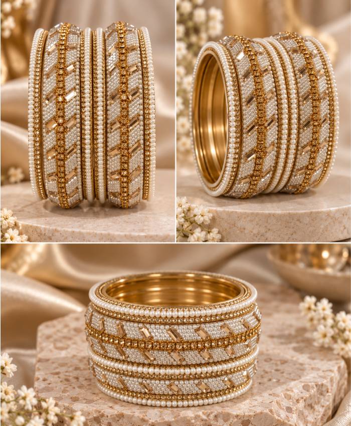Shubhra Pearl Radiance Bangle Set