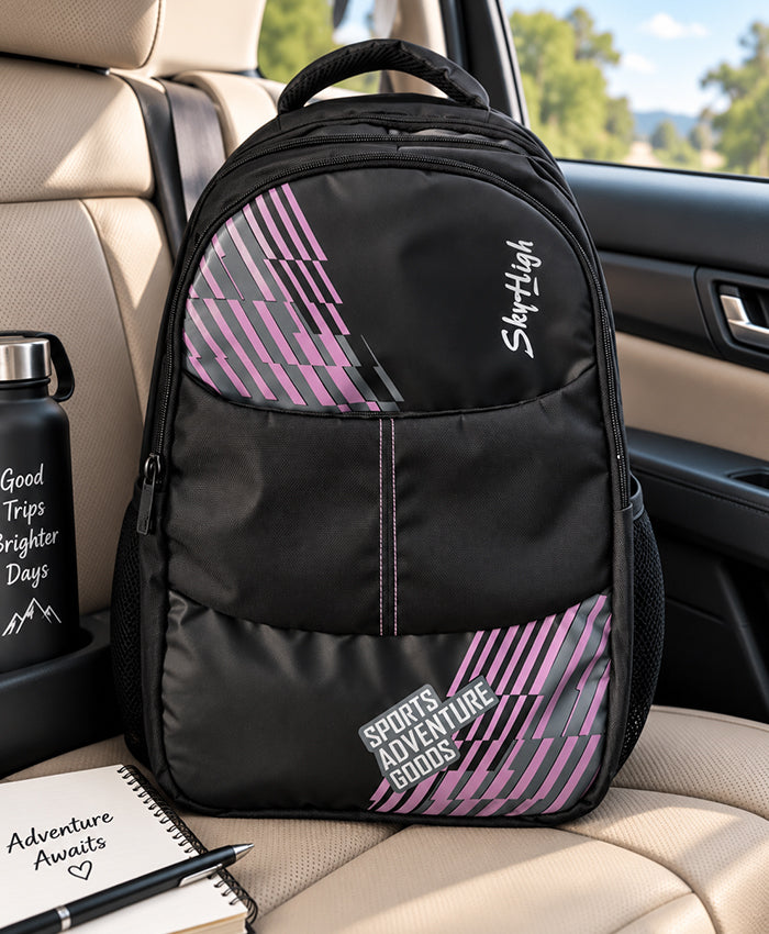 Sky High Adventure Black & Pink Travel Backpack