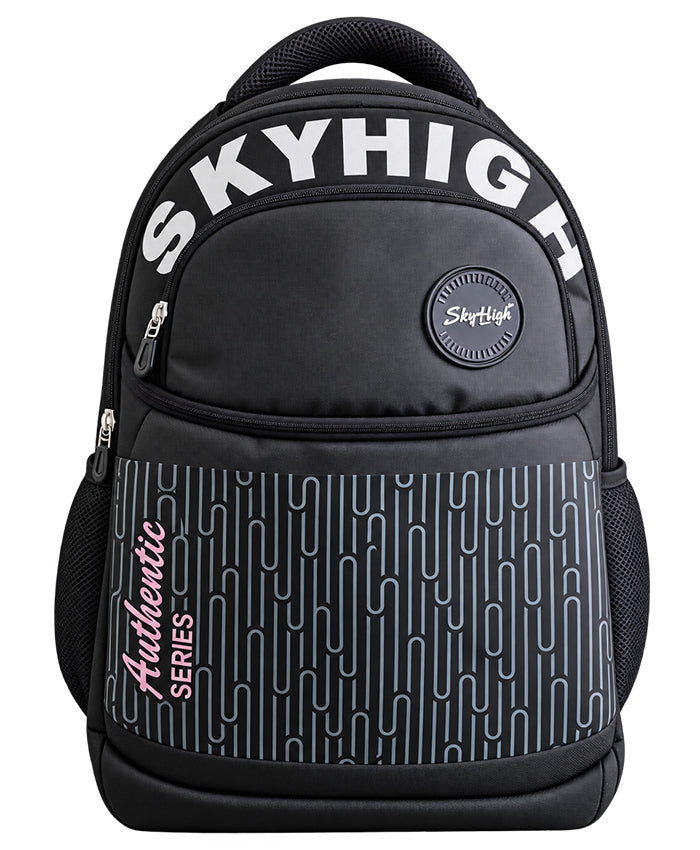 Sky High Authentic Series Black Printed School Backpack