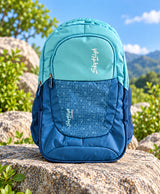 Sky High Blue Dual-Tone Printed School Backpack